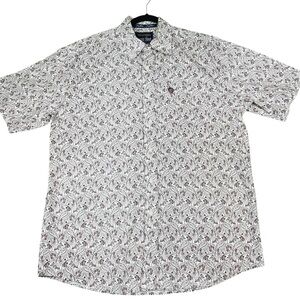 WRANGLER George Strait Collection Paisley Western Short Sleeve Button Up Shirt L